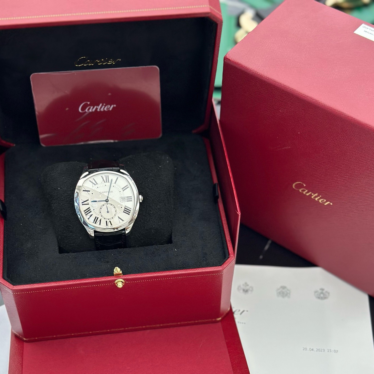 99新 Cartier/卡地亚 男士机械原钻手表 表径40*41mm 大卫系列