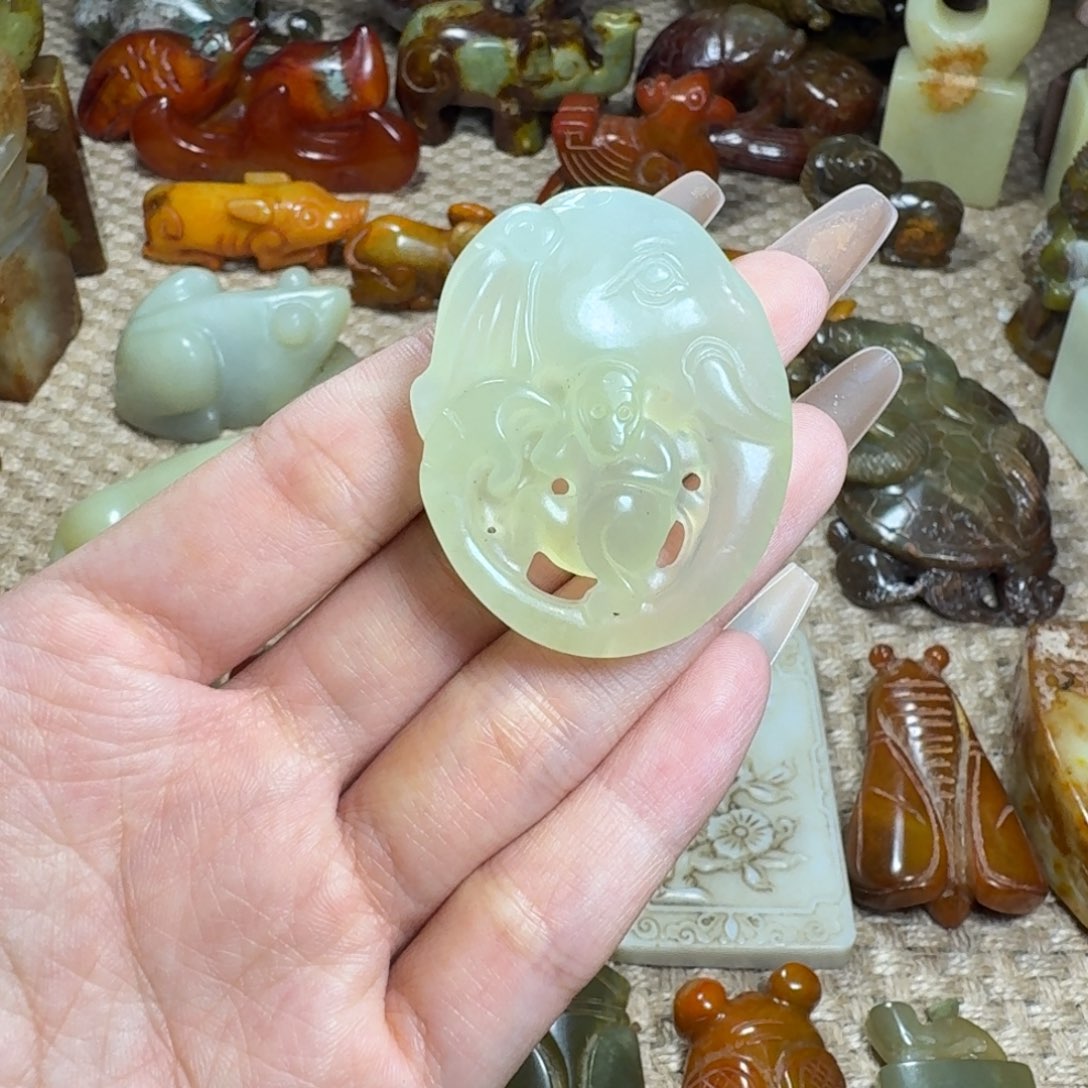 白玉菩提吊坠挂件