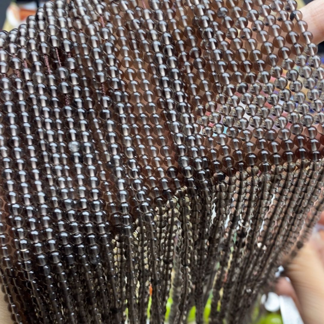 玛瑙/玉髓未镶嵌珠宝半成品一条装纯天然透体冰曜石圆珠4mm