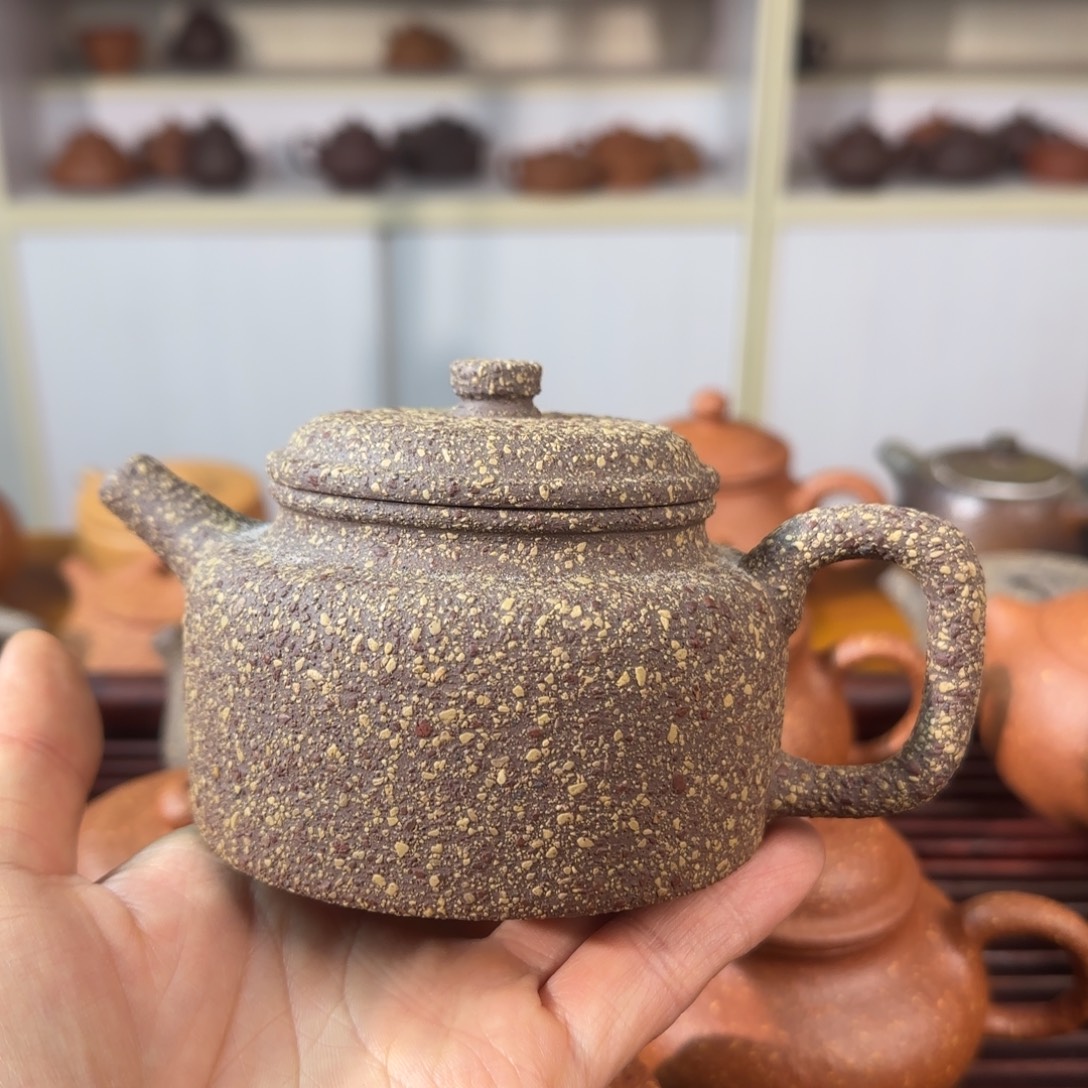 茶壶紫砂八目红降洗砂气窑德钟240cc