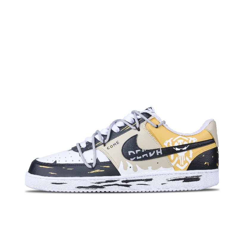 定制球鞋Nike/耐克CourtVision1幽黄骷髅 百搭透气低帮板鞋 男款
