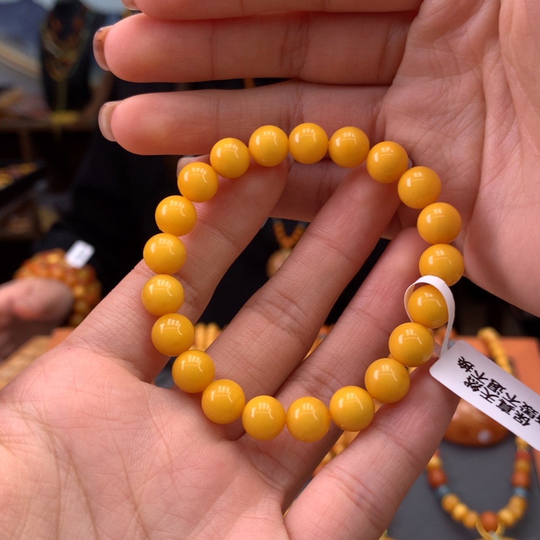 蜜蜡手串未镶嵌天然