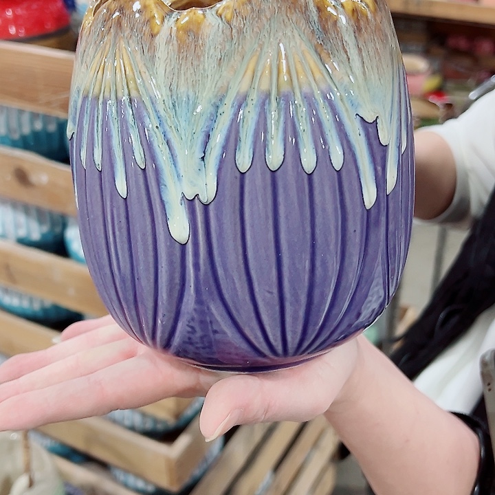 有孔，凑单福利满10元发货陶瓷多肉花盆！