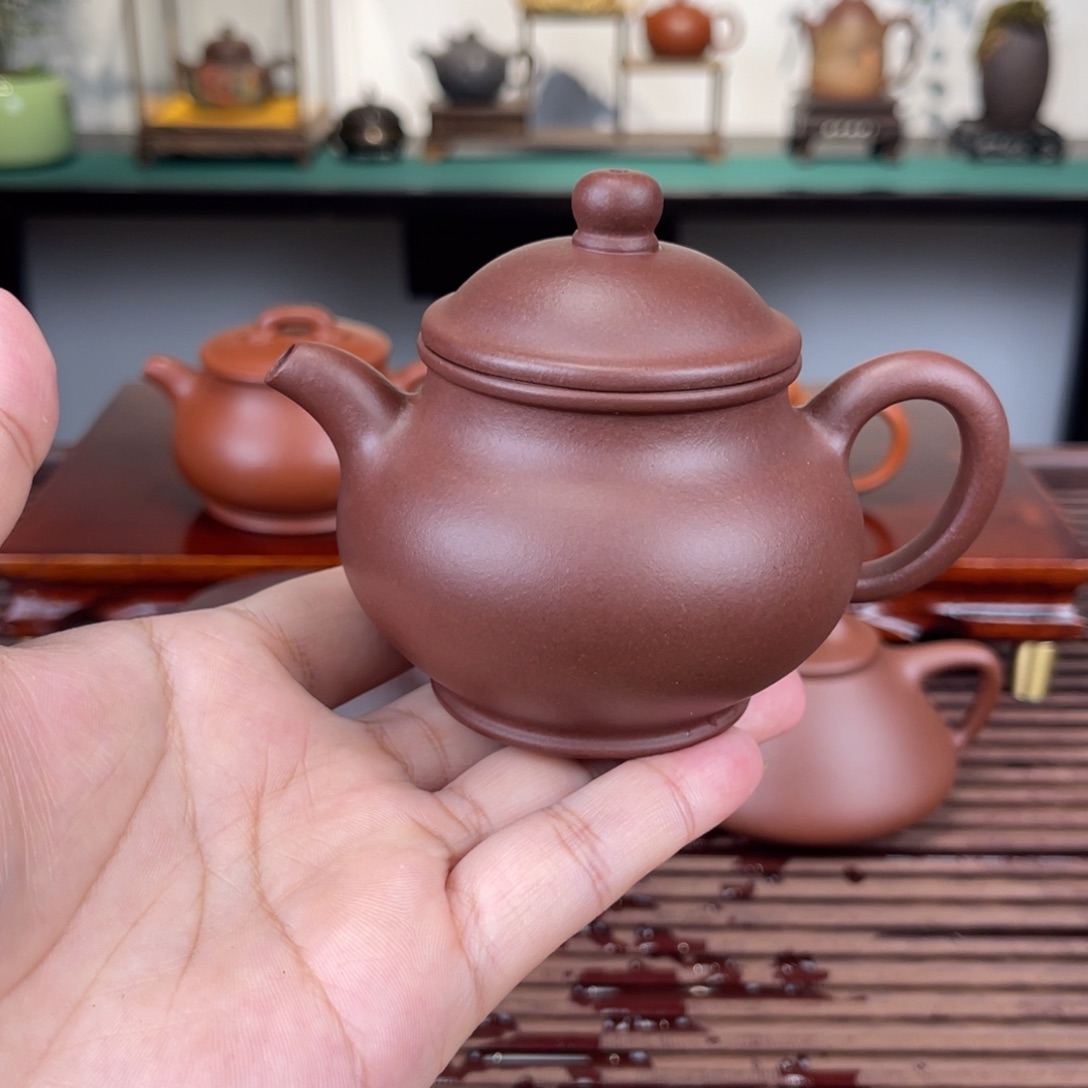 茶壶紫砂150毫升半手工紫泥潘壶