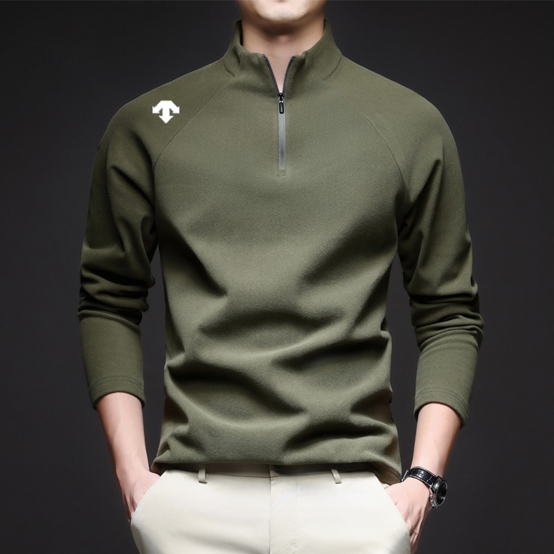 奥特莱斯撤柜丨迪桑家德绒半高拉链领男士秋冬保暖内搭t恤打底衫