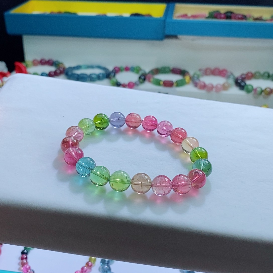 碧玺手链未镶嵌9.8mm左右