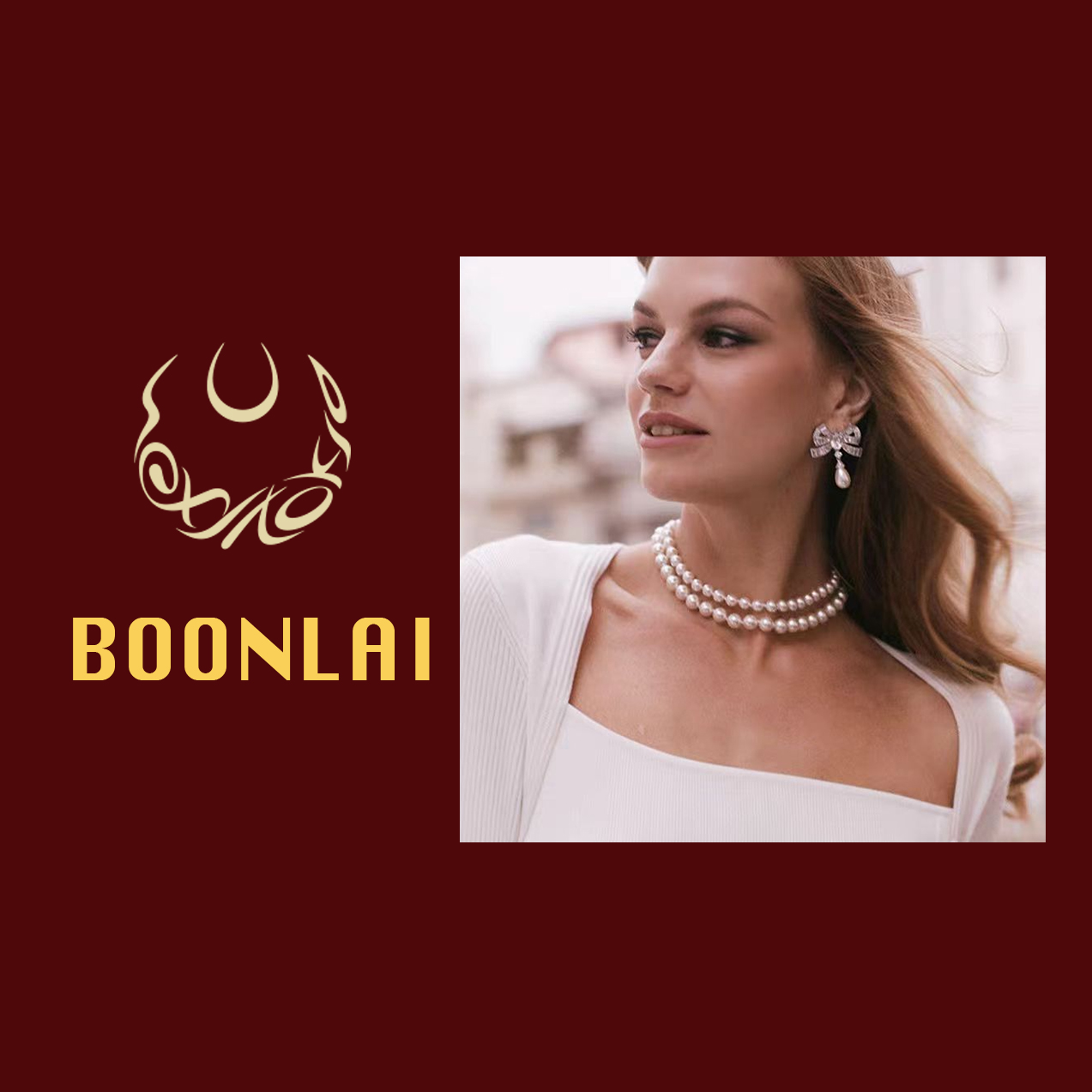 铜合金锆石项链 Boonlai 24年新品双层珍珠项链