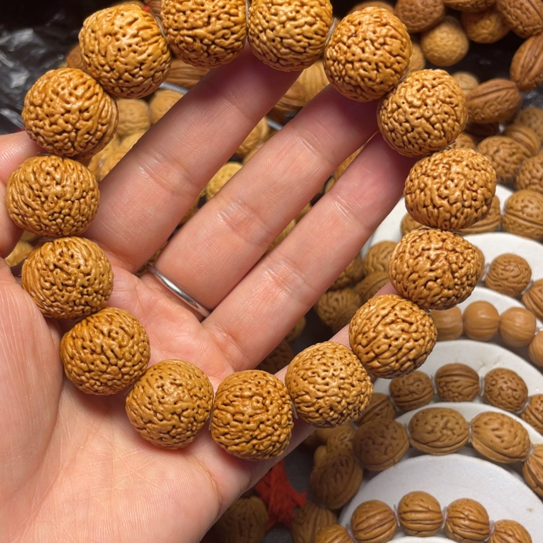 桃木桃核手串19+龙鳞凤尾