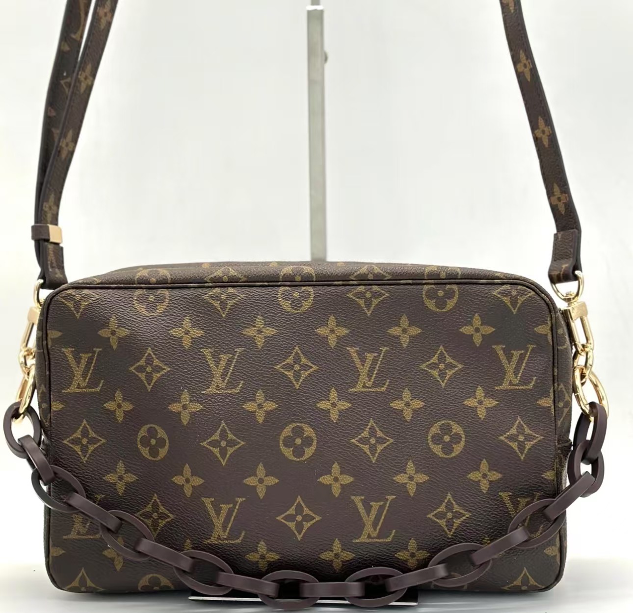 修复品95新 LouisVuitton/路易威登【澳门小叶子】28洗漱包单肩包
