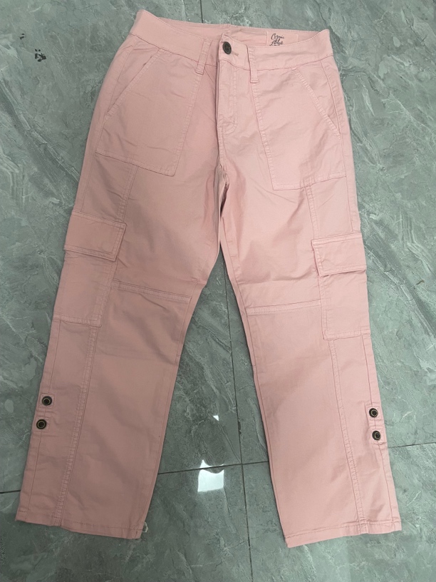 （纽扣有氧化介意勿拍扣眼以开）粉色多巴胺低腰工装裤