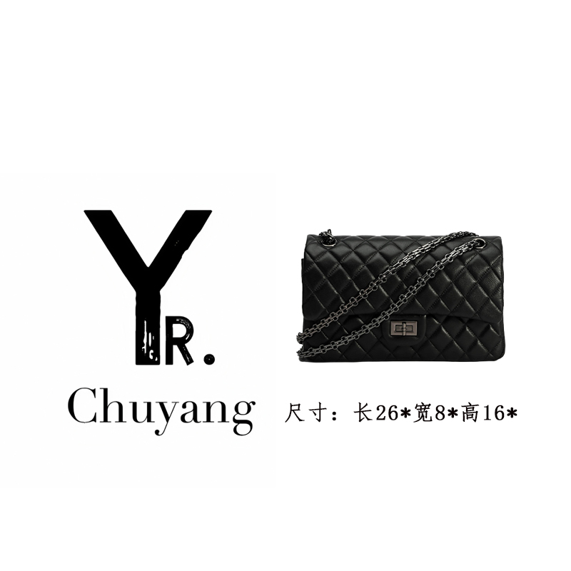 【初阳甄选】SLBL-BW010-羊皮黑色美式车缝线工装风斜挎女包