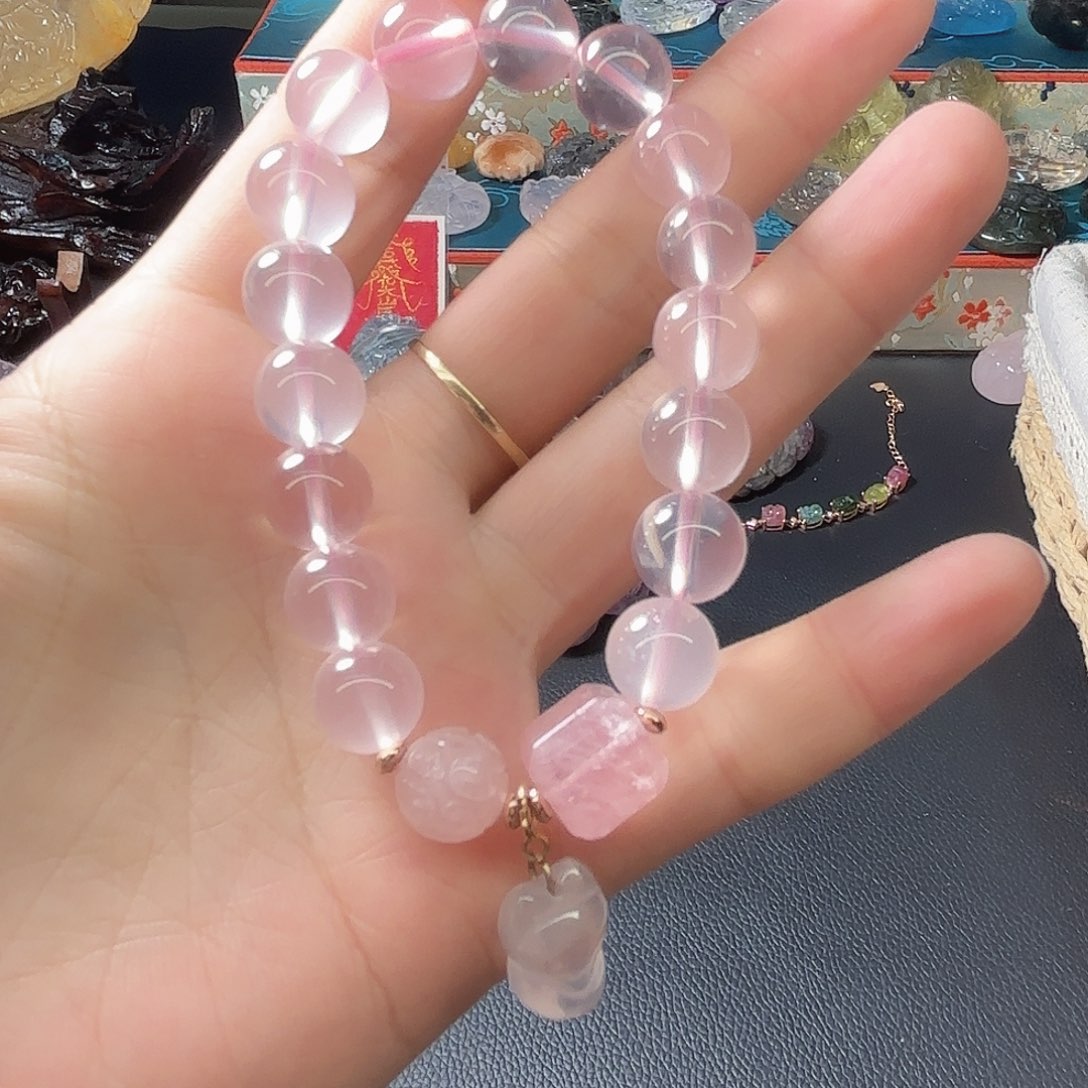 禧***阅手链水晶未镶嵌粉晶