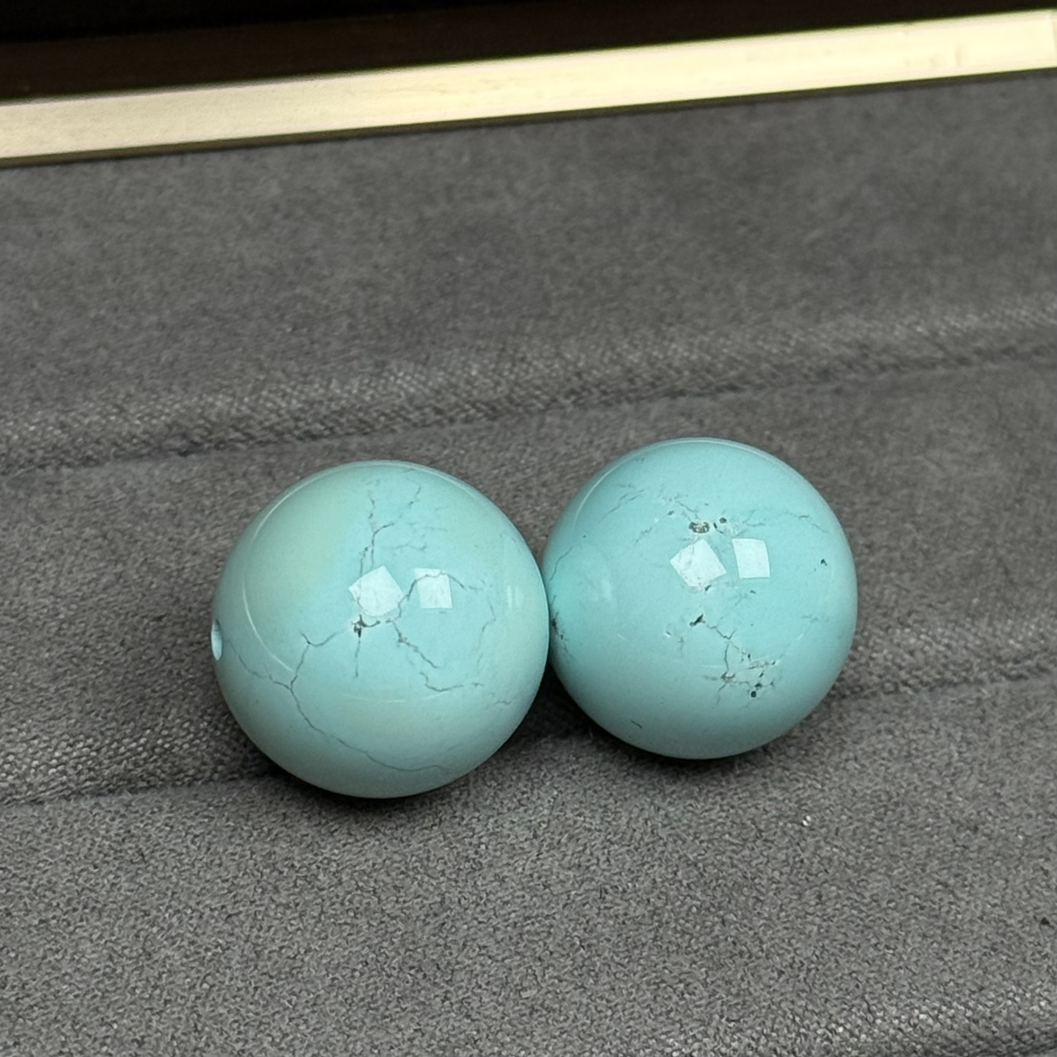 【伟伟鉴定】原矿绿松石 高瓷蓝 单珠 配饰16mm多样性发货发一件