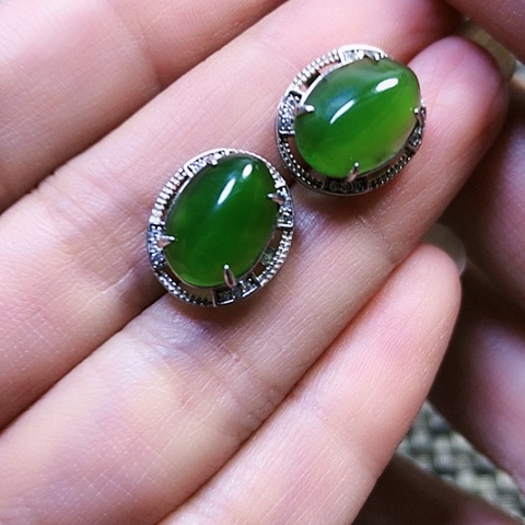 和田玉银S925镶嵌挂件