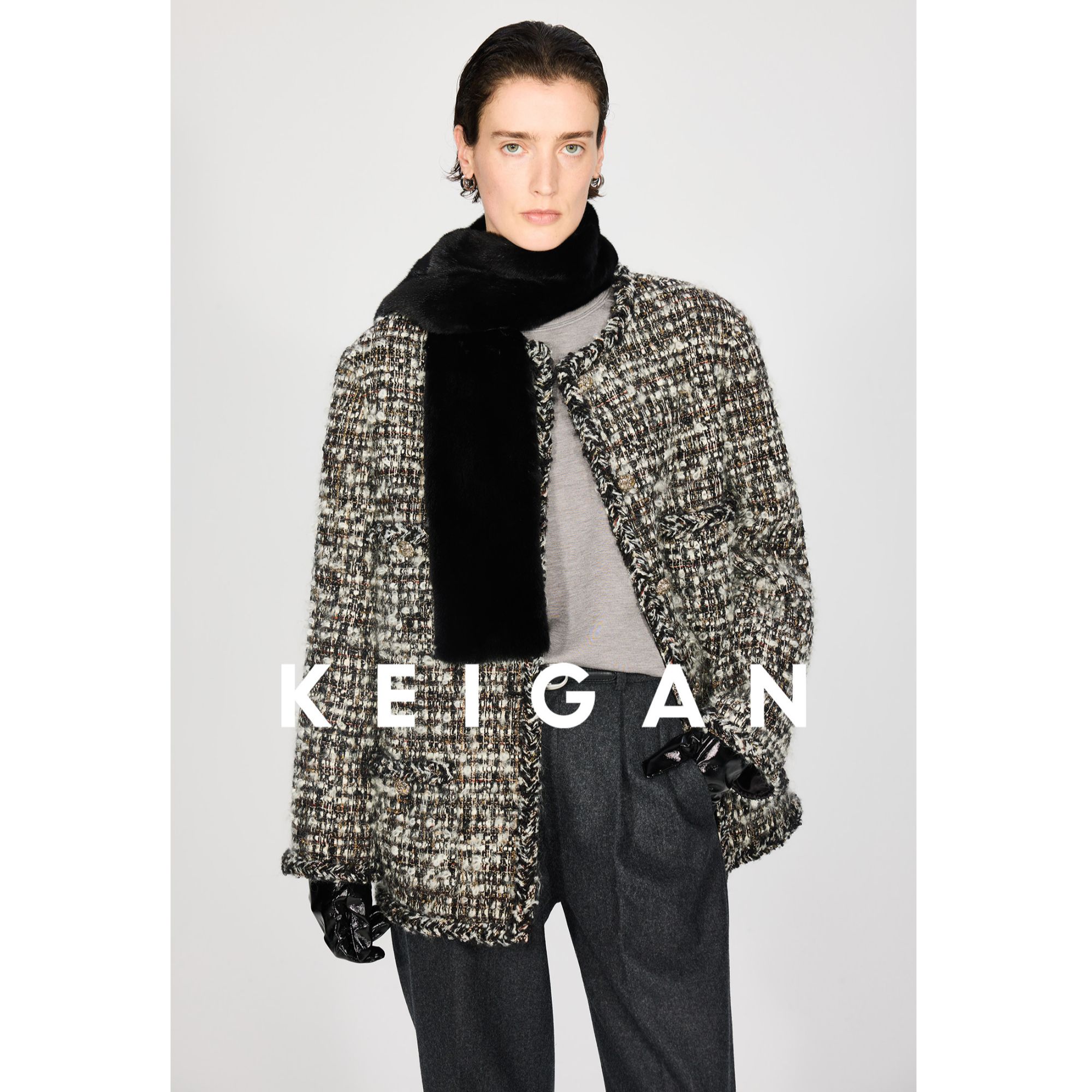 KEIGAN/开间意大利COLOMBO&法国双C旗下刺绣坊ACT3经典小香外套