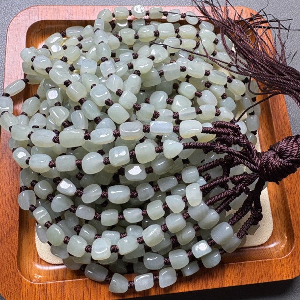 天然和田玉珠链男女同款