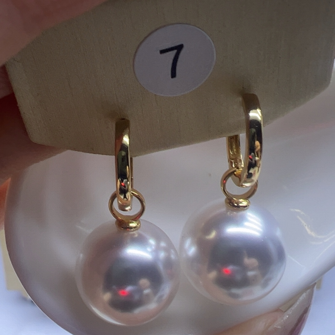 淡水珍珠银S925镶嵌耳饰