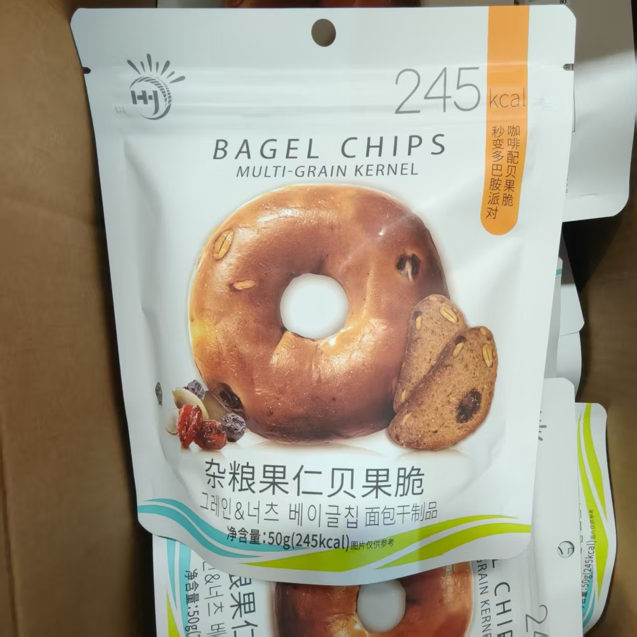 杂粮果仁贝果脆面包干制品