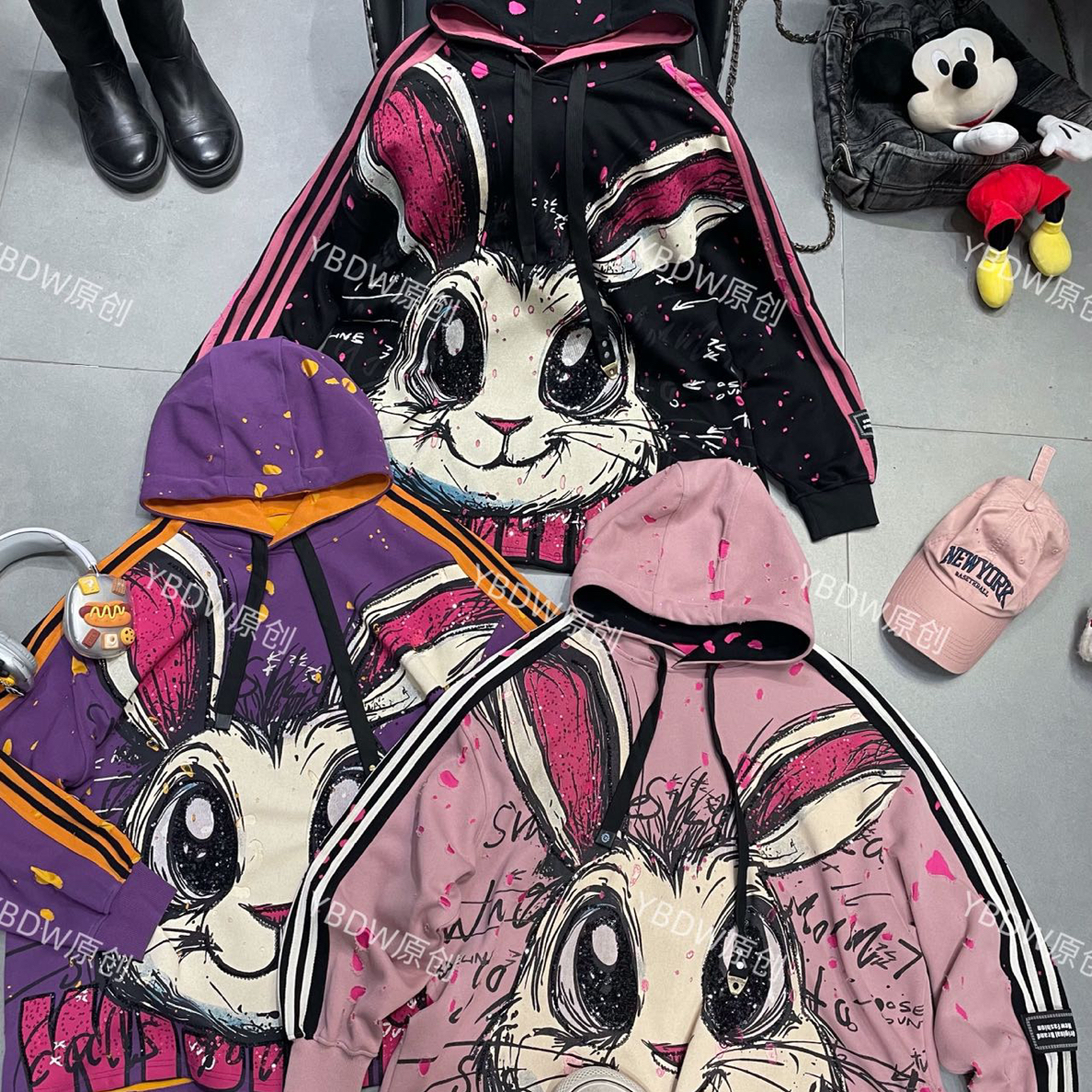 【647】秋冬新款假短款圆领叮当猫韩版宽松显瘦百搭时尚洋气卫衣