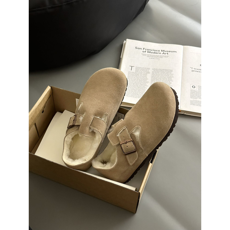 LX【桑坡勃肯手工棉鞋】羊皮毛一体复古雪地靴加厚保暖女鞋