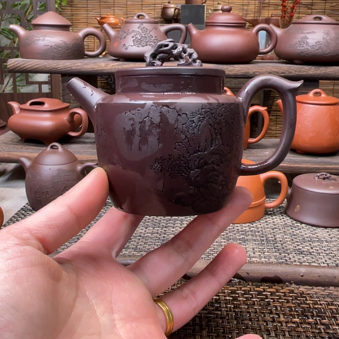 紫砂茶壶宜兴原矿紫砂手工制180