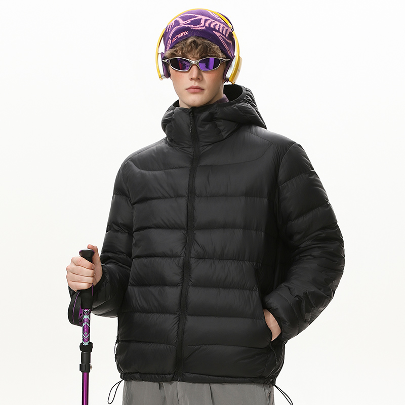 LIGGICC 排骨羽绒服寒冬新国标90白鸭绒防风防水轻量化连帽羽绒服