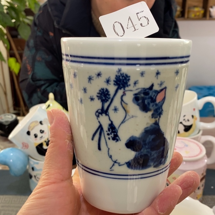 杯景德镇釉下彩手绘