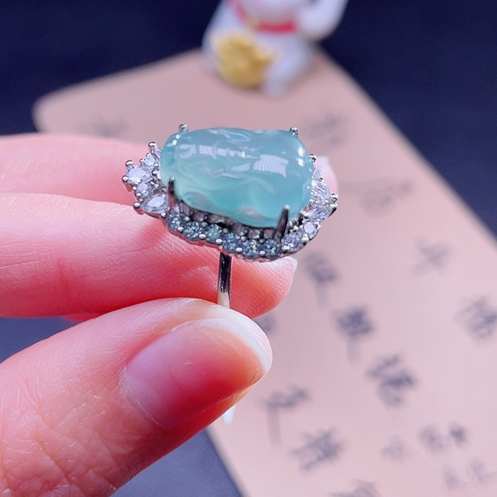 翡翠吊坠(不含链)银S925镶嵌