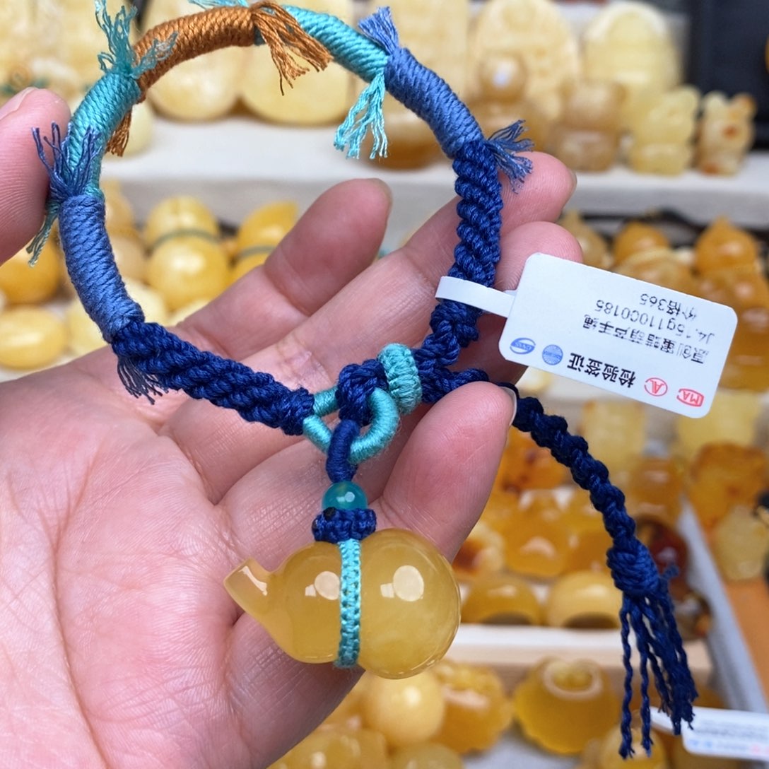 蜜蜡手绳未镶嵌原创款蜜蜡葫芦手绳