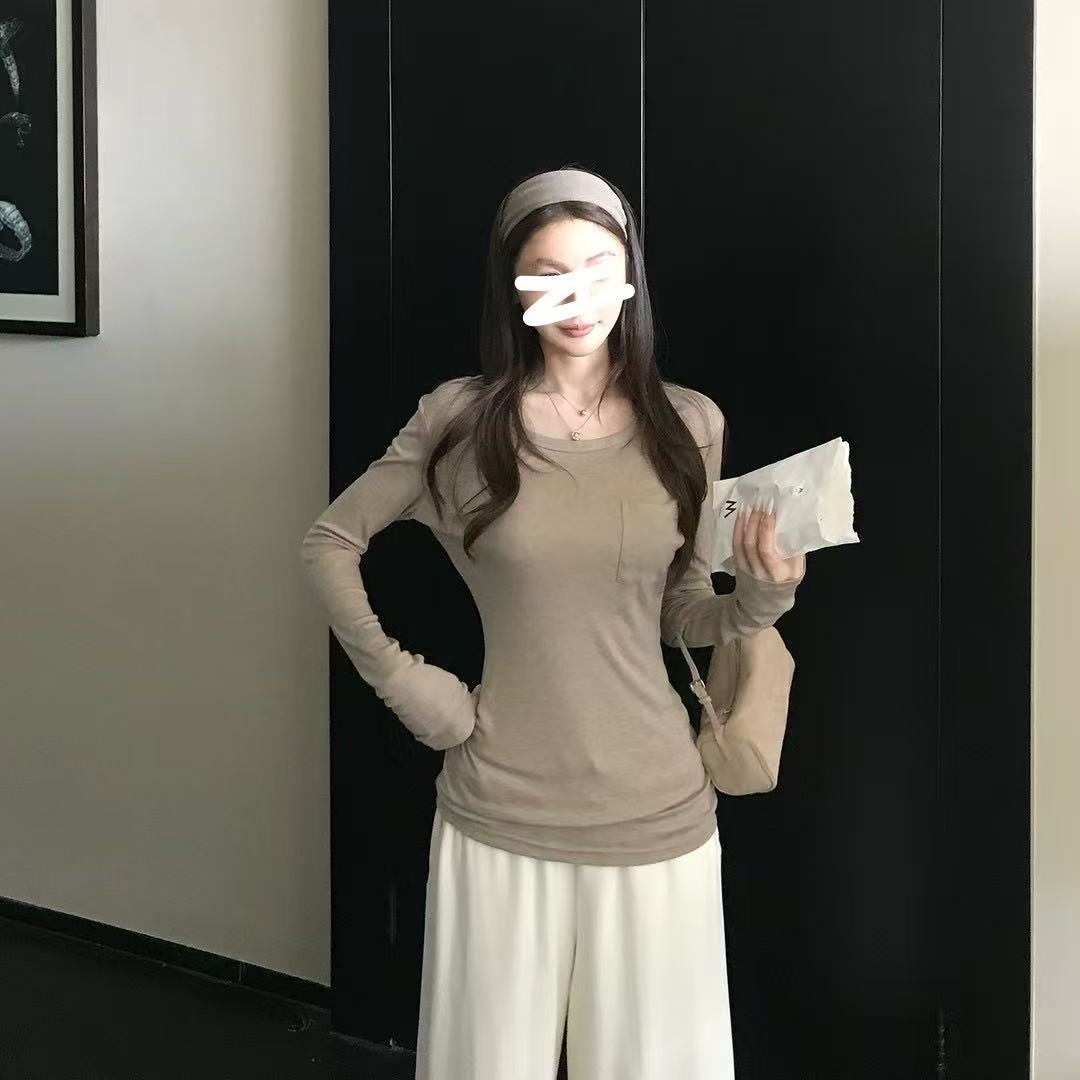 “瘦瘦万搭T”四季搭配松弛感显瘦打底衫秋季新款长袖上衣女7122