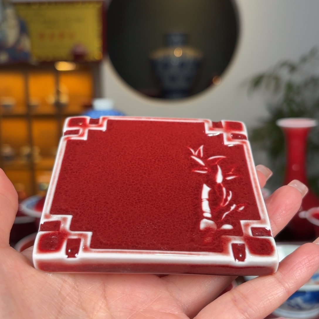 杯闻轩坊原矿郎红 杯垫