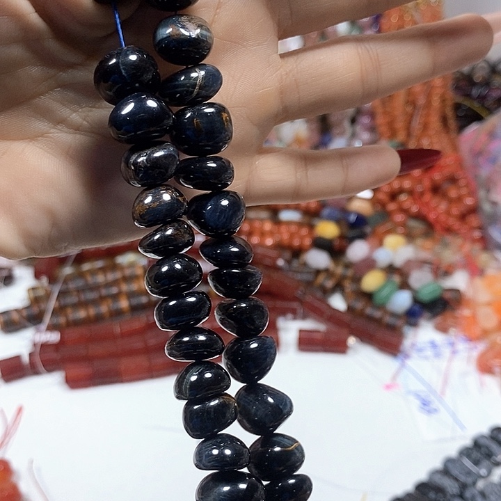 玛瑙/玉髓未镶嵌珠宝半成品虎眼糖豆