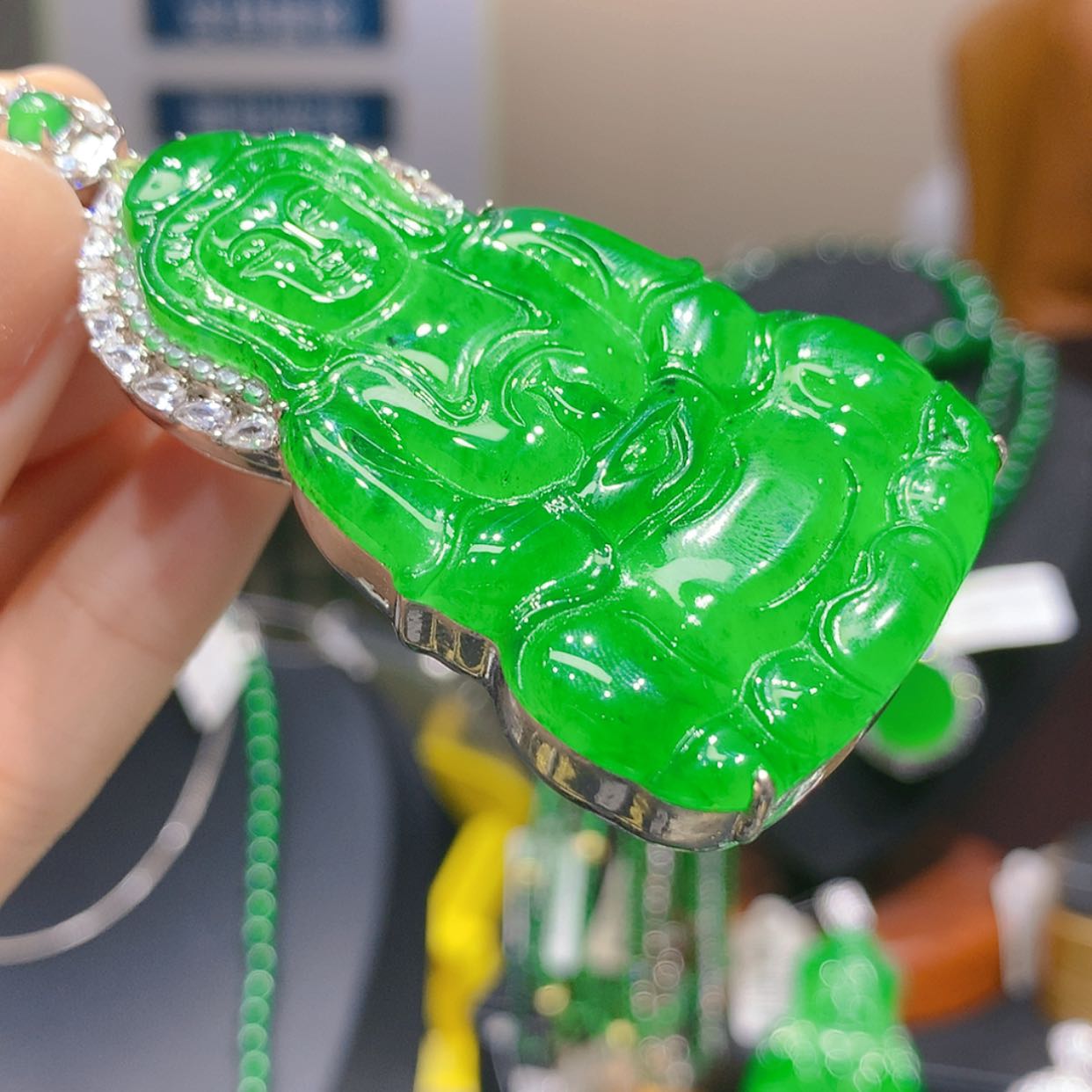 【闪购商品】颈饰银S925镶嵌翡翠5柒姐