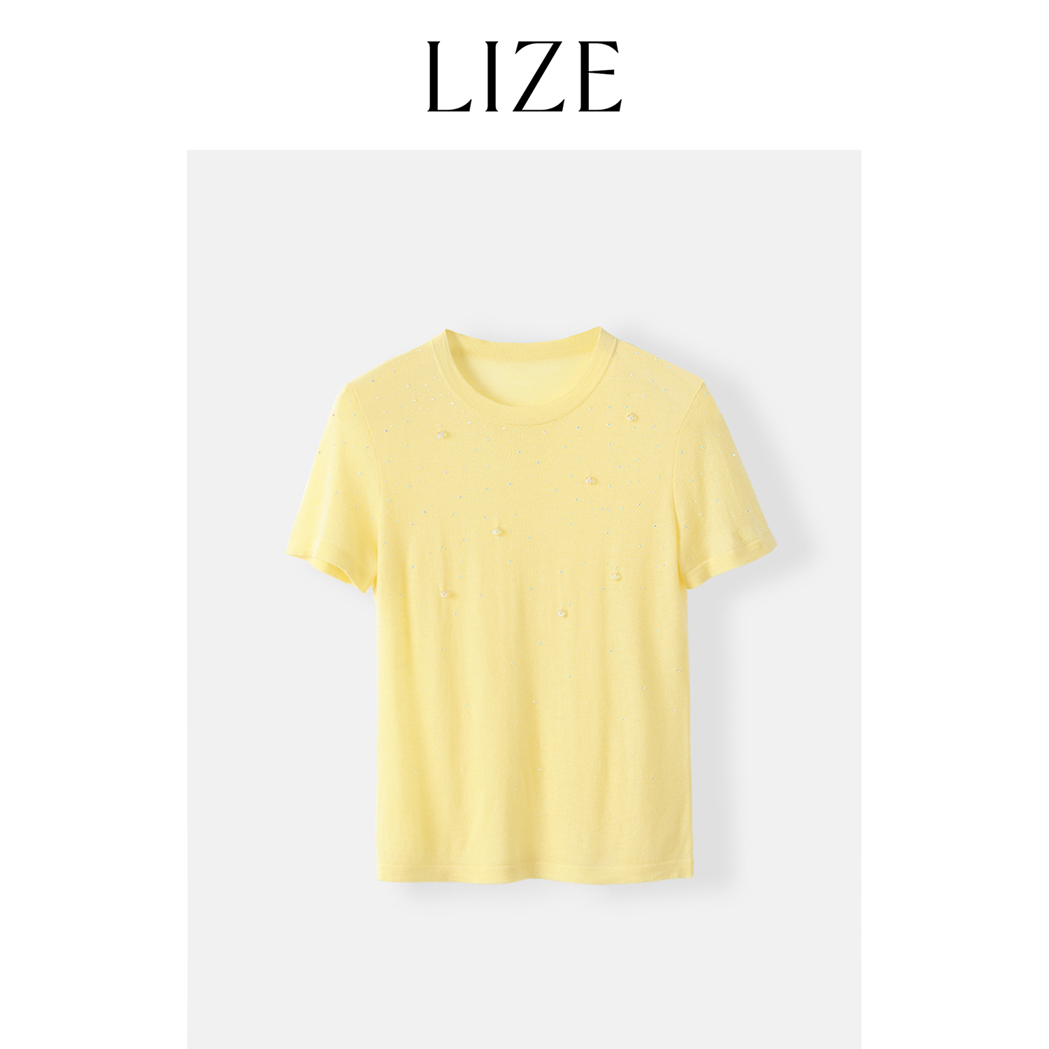 LIZE「梦幻泡泡」定织超细绵羊毛.手工钉珠烫钻针织衫ZEA0253