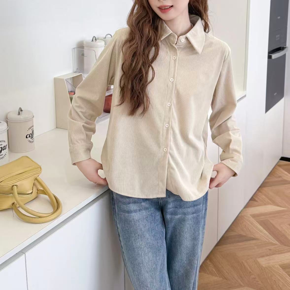 NN391-时尚女装设计感衬衣宽松韩版气质长袖