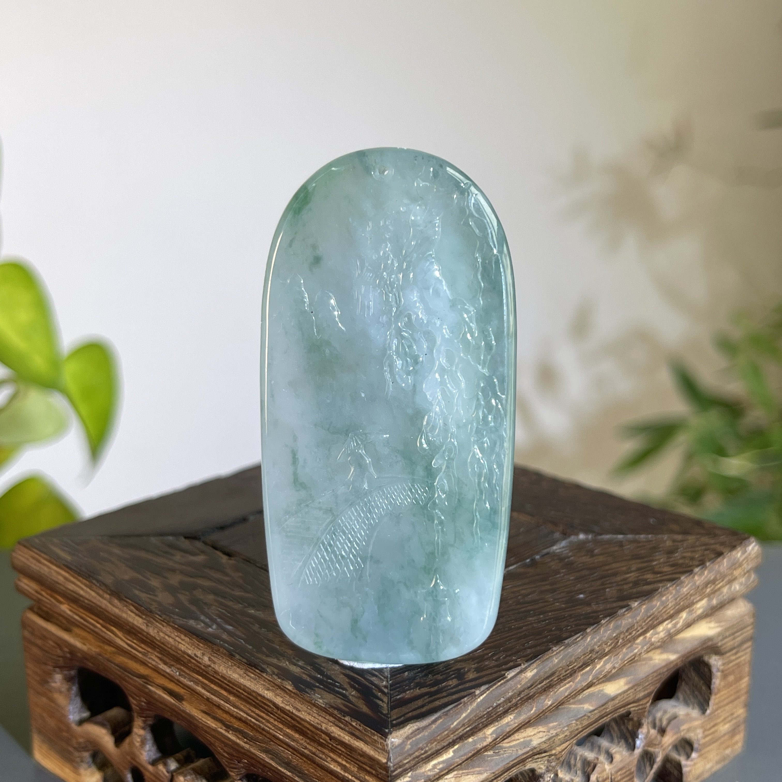 JTW05-143 天然缅甸A货翡翠  山水牌