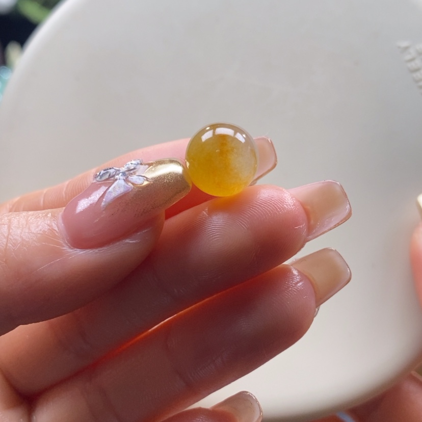 【闪购商品】翡翠颈饰未镶嵌翡翠冰深红黄珠卡11.2mm