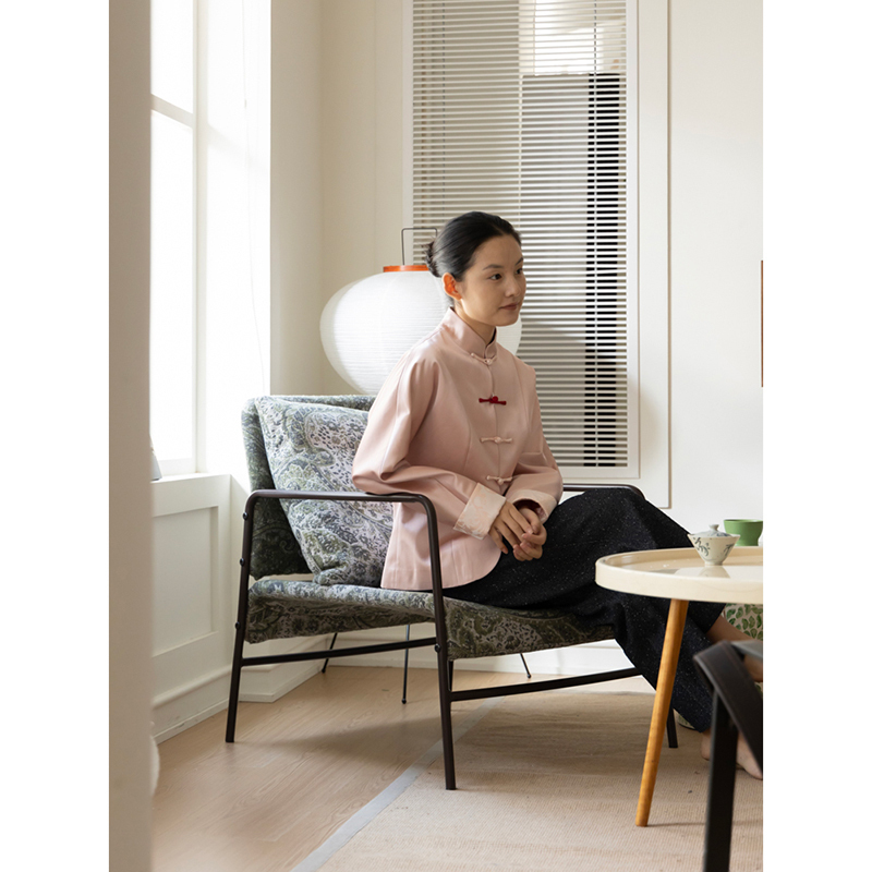 若奈家具 Bauhaus佩利斯绿扶手椅极简金属结构软靠包客厅