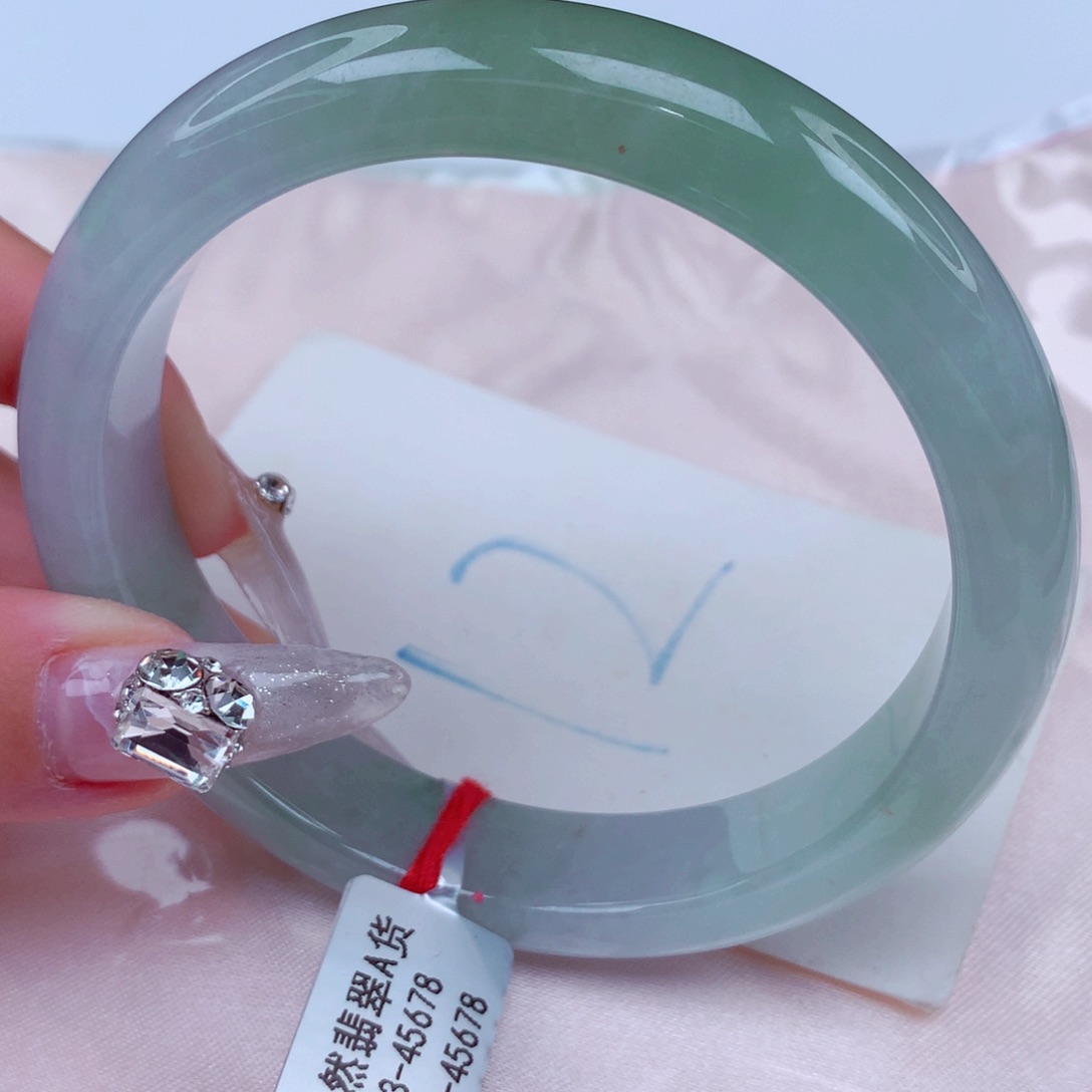 翡翠手镯未镶嵌天然缅甸翡翠A货手镯 62+圈口