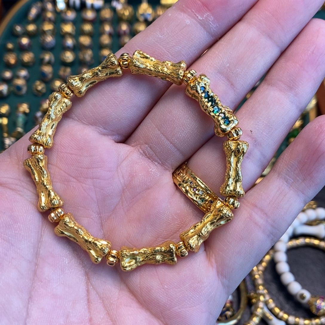 合成立方氧化锆手链足金镶嵌