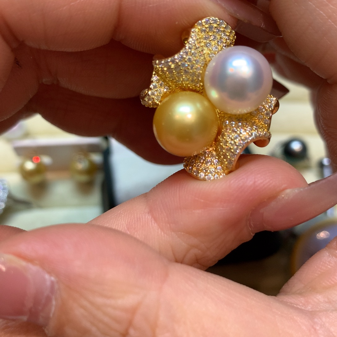 海水珍珠戒指银S925镶嵌