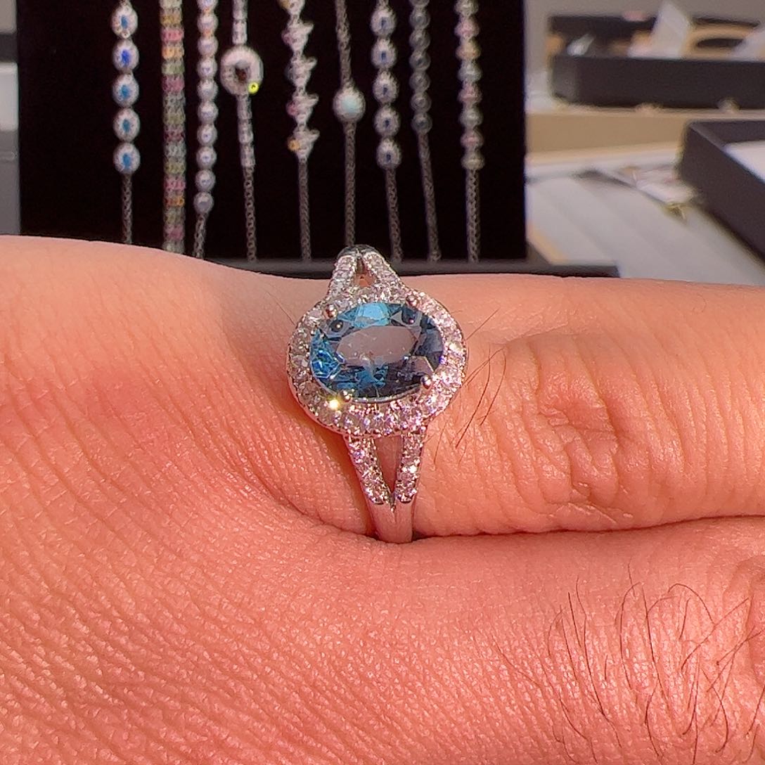 水晶戒指银S925镶嵌1121