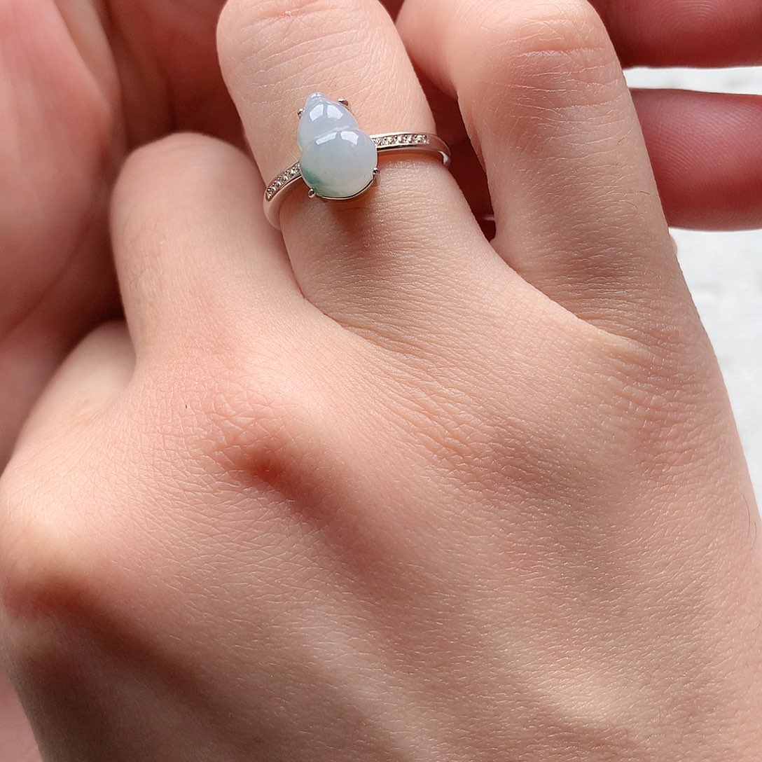 翡翠戒指银S925镶嵌0057