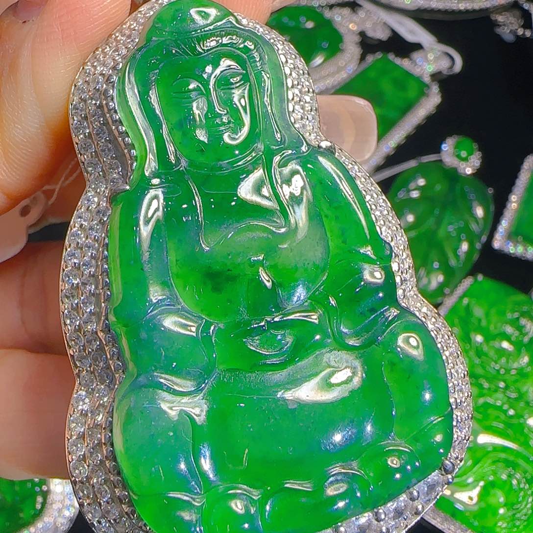 翡翠吊坠(赠链)银S925镶嵌