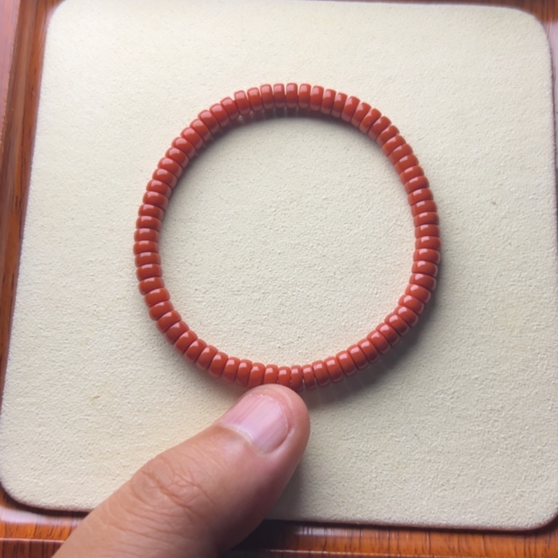 手链未镶嵌南红玛瑙大水沟药片珠