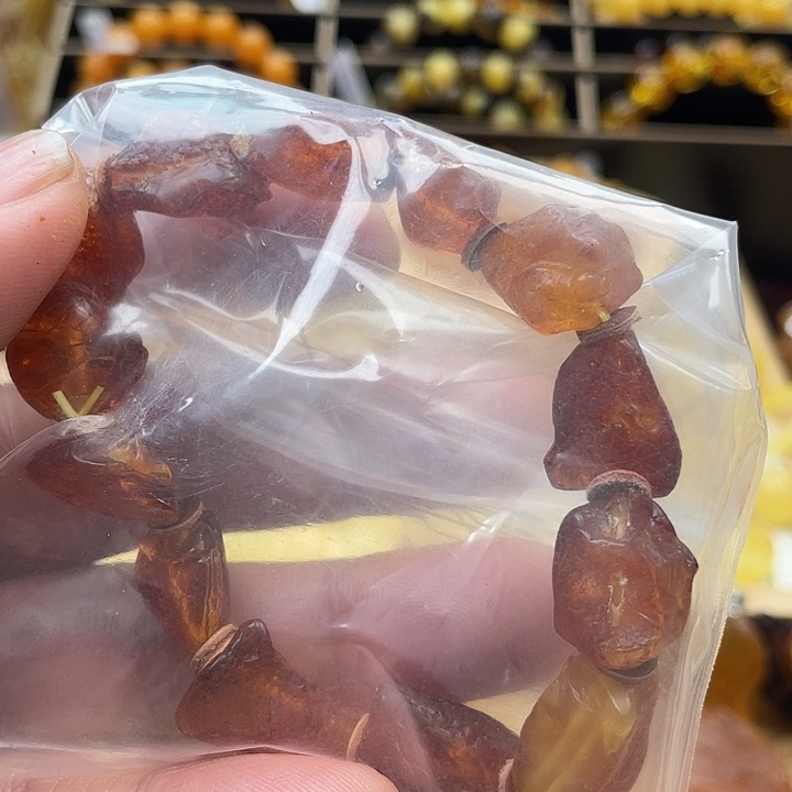 南***6琥珀未镶嵌套链手串