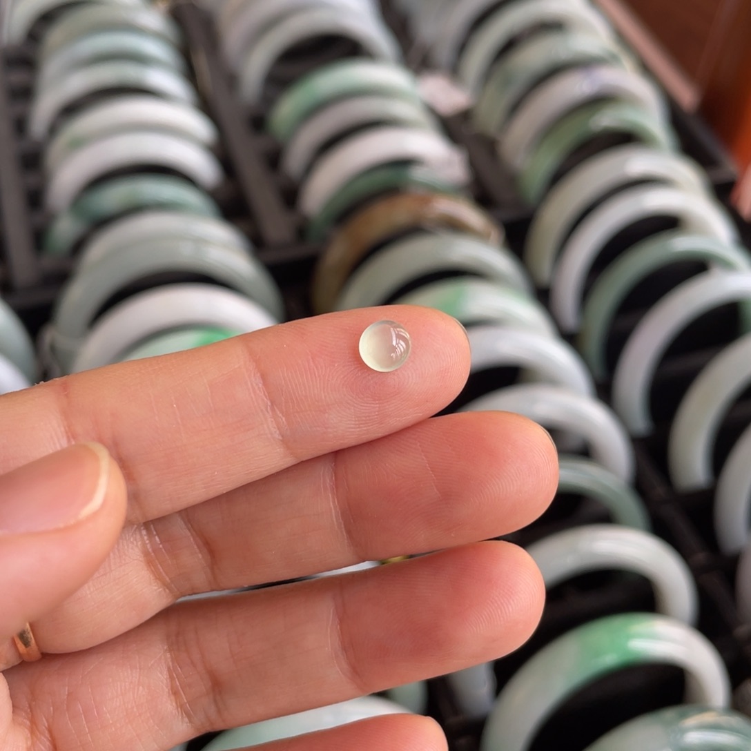 干***皃定制翡翠18K金镶嵌戒指