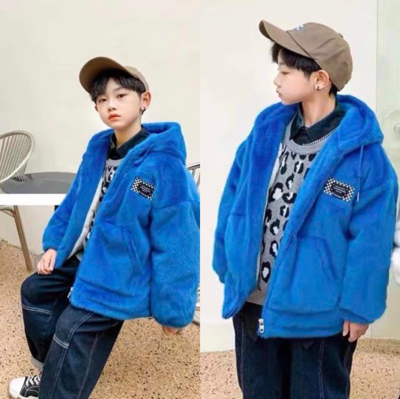 男童毛毛衣外套断码清货