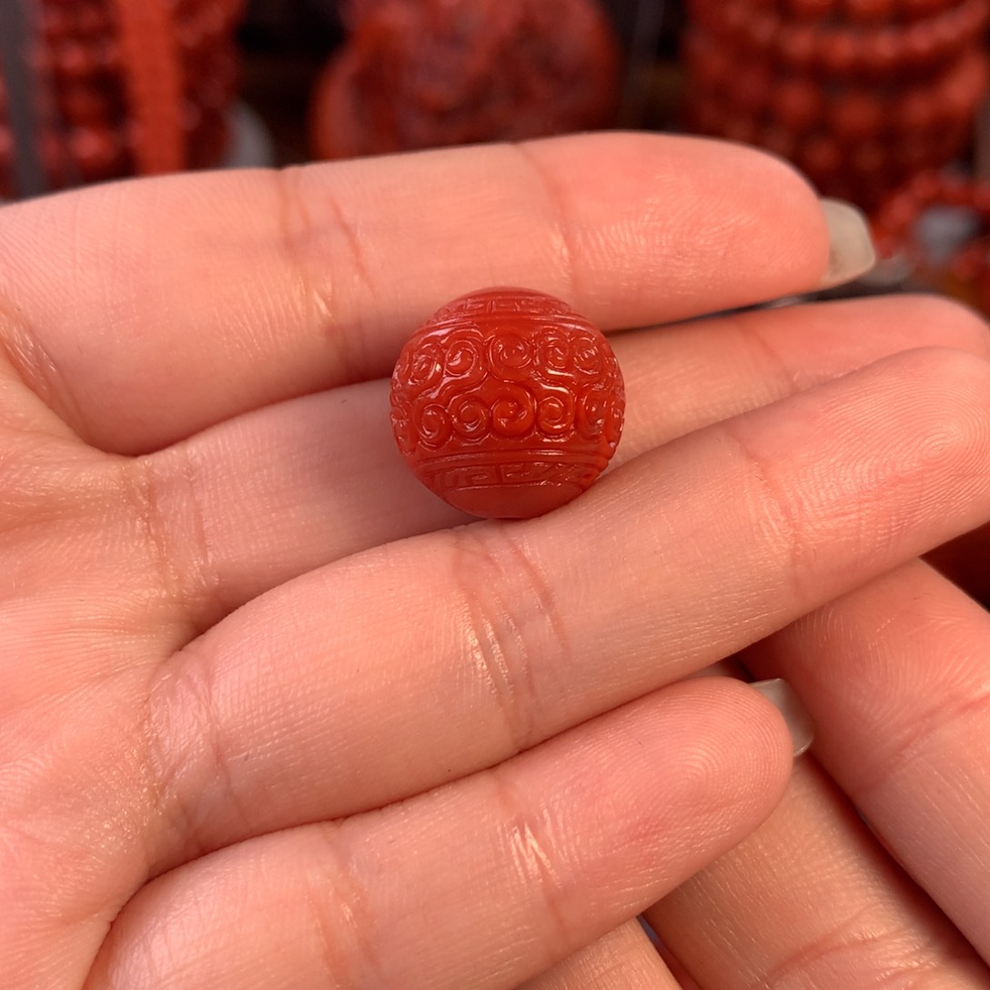 南红玛瑙天然川料瓦西回纹圆珠15➕尺寸未镶嵌