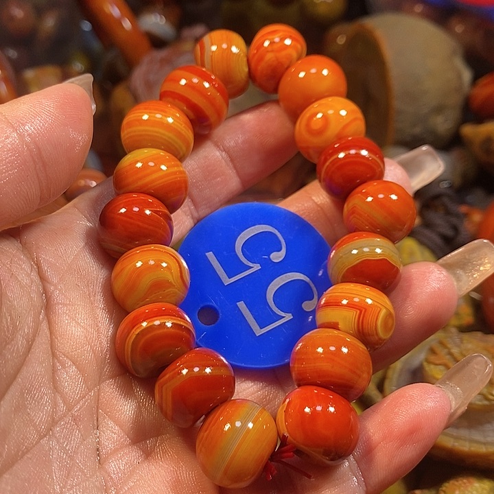 玛瑙/玉髓手链未镶嵌金**瑰